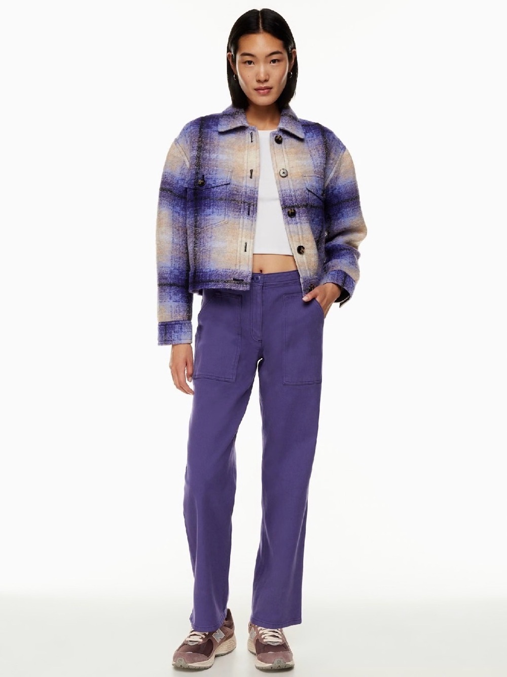 Aritzia Wilfred Free Purple Utility Pants 90s Indie Workwear Size 0